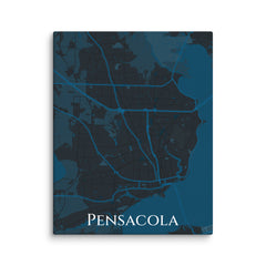 Pensacola City Map Canvas