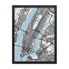 New York City - Street Grid Framed poster