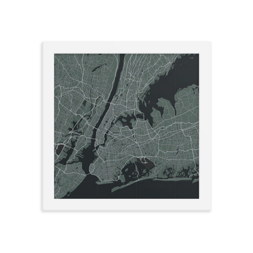 New York City - Green Street Grid Framed Poster