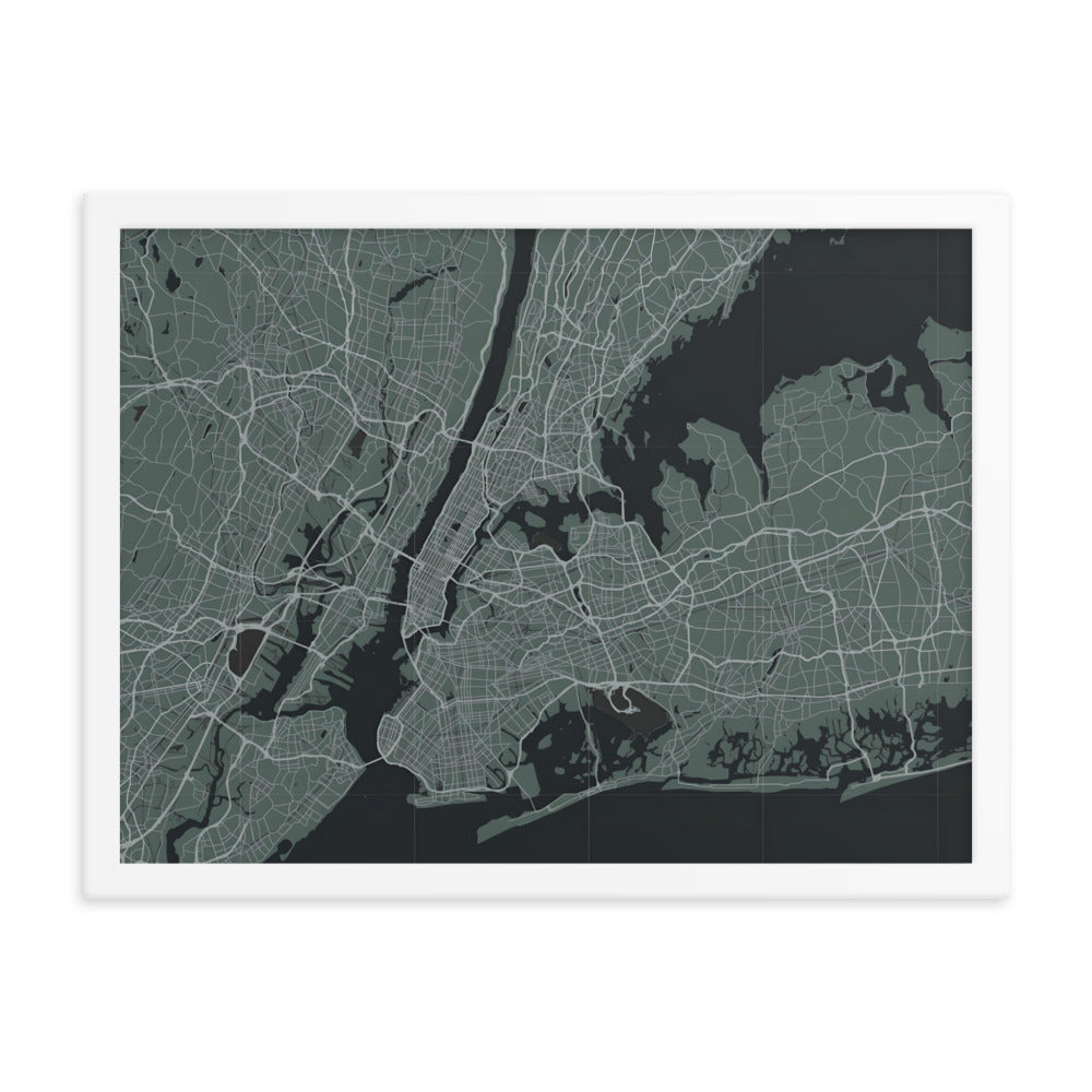 New York City - Green Street Grid Framed Poster