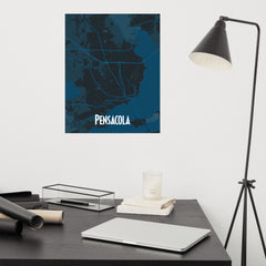 Pensacola City Map Poster