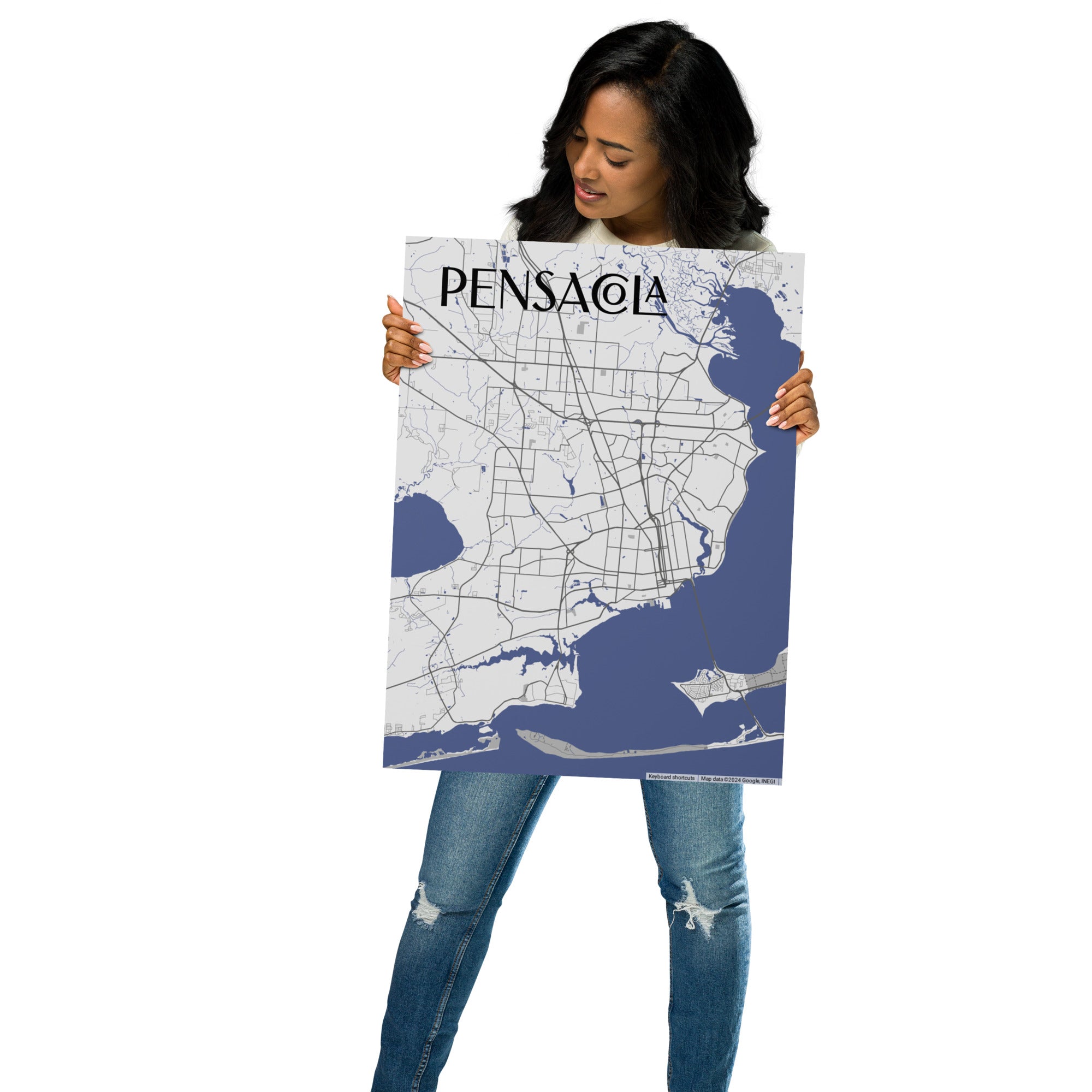 Pensacola City Map Poster