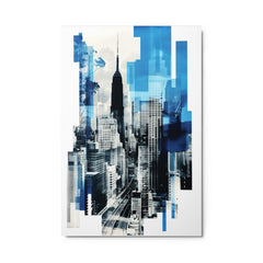 New York City - Abstract Blue Metal Print